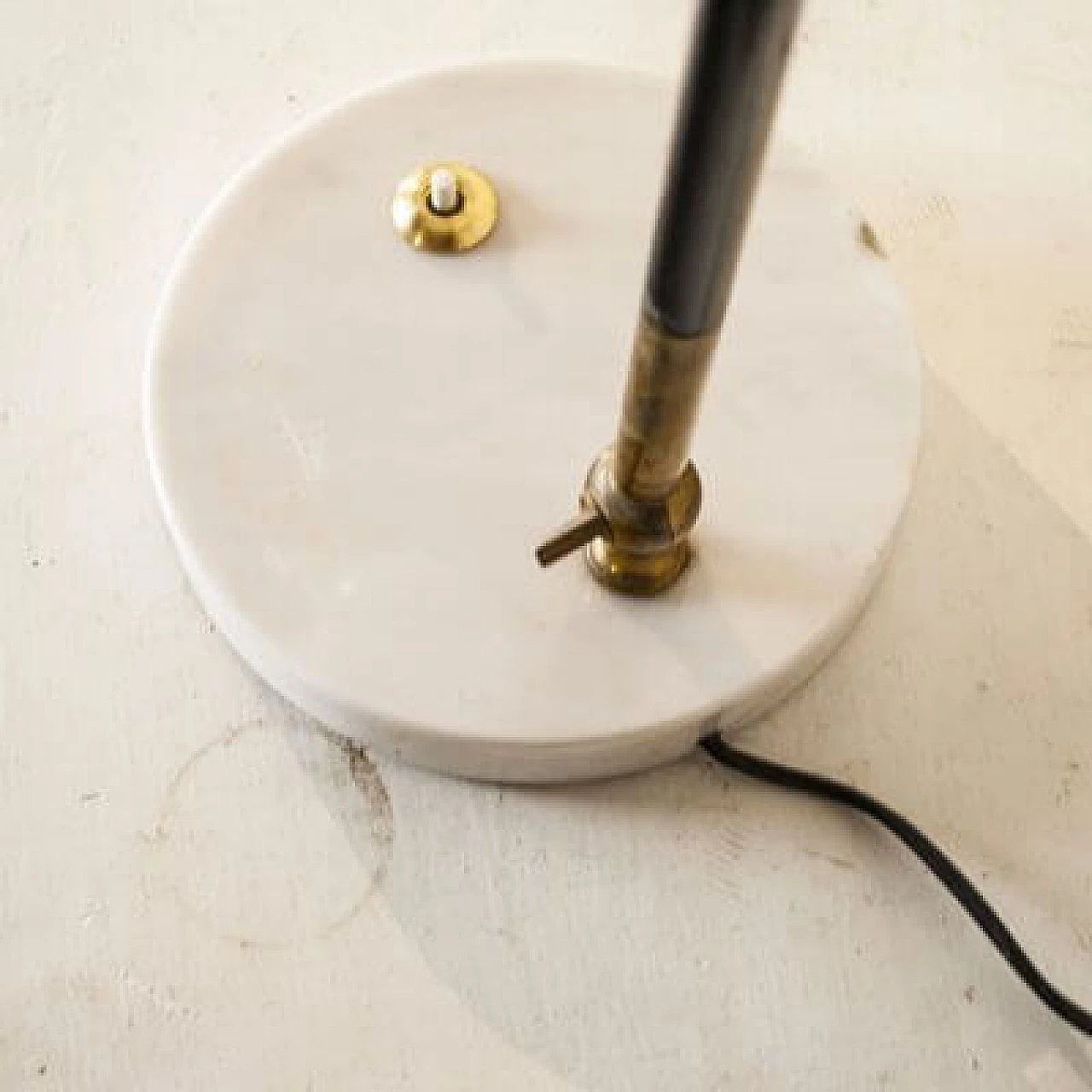 Metal table lamp with marble base by Stilux Milano, 1950s 8