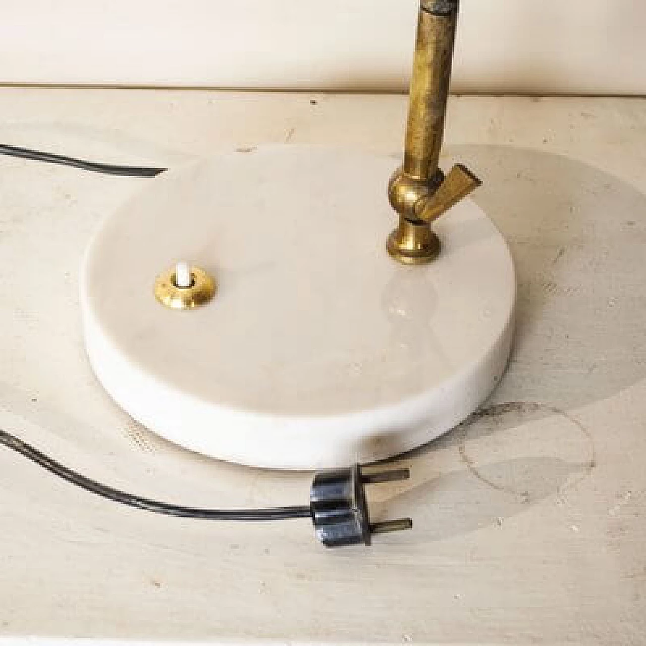 Metal table lamp with marble base by Stilux Milano, 1950s 9