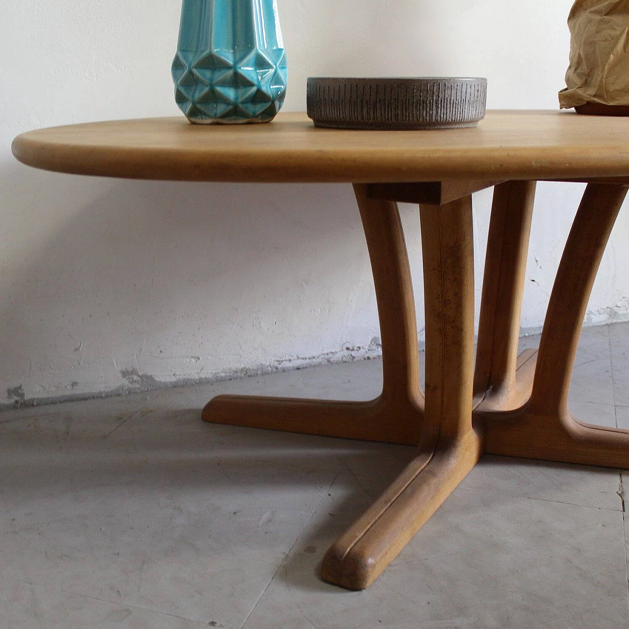 Solid oak coffee table for Dyrlund, 1960s 3