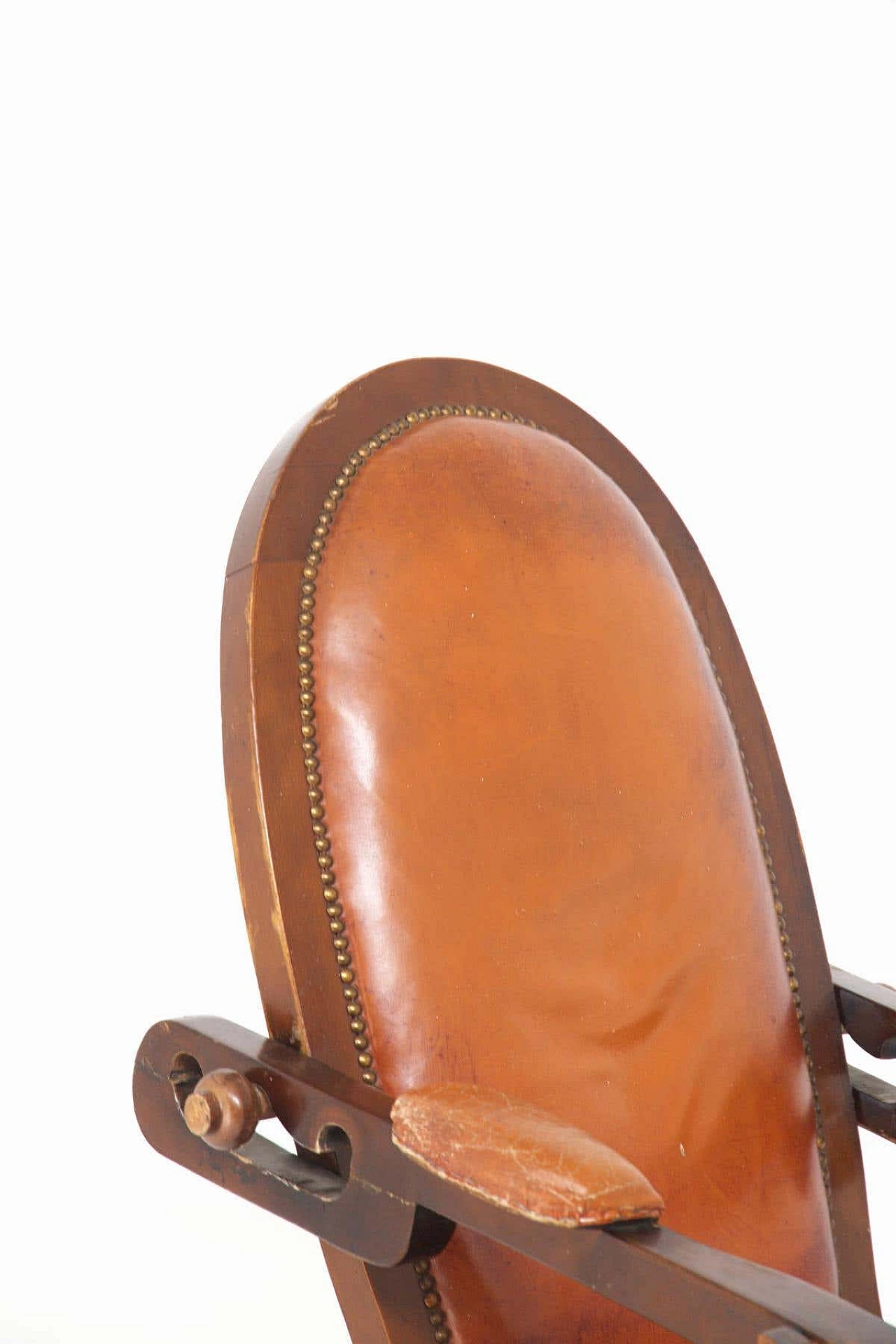 Poltrona in legno e pelle in stile Rustico, '800 3