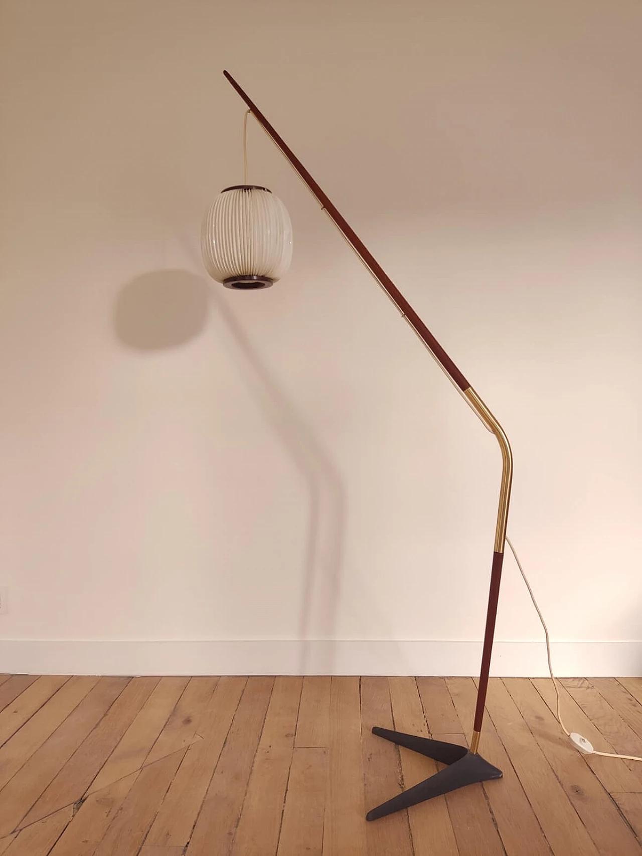 Fishing rod floor lamp by Svend Aage Holm Sorensen, 1950s 1