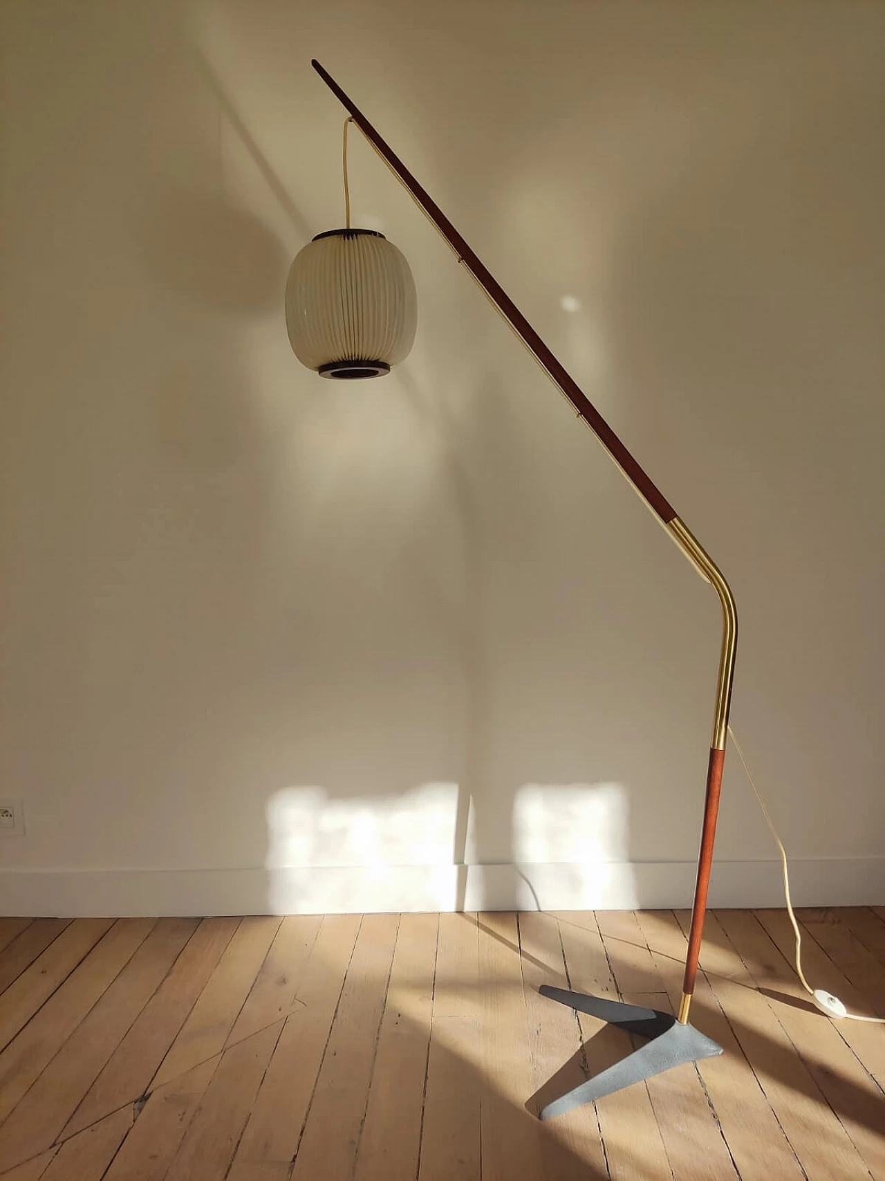 Fishing rod floor lamp by Svend Aage Holm Sorensen, 1950s 3