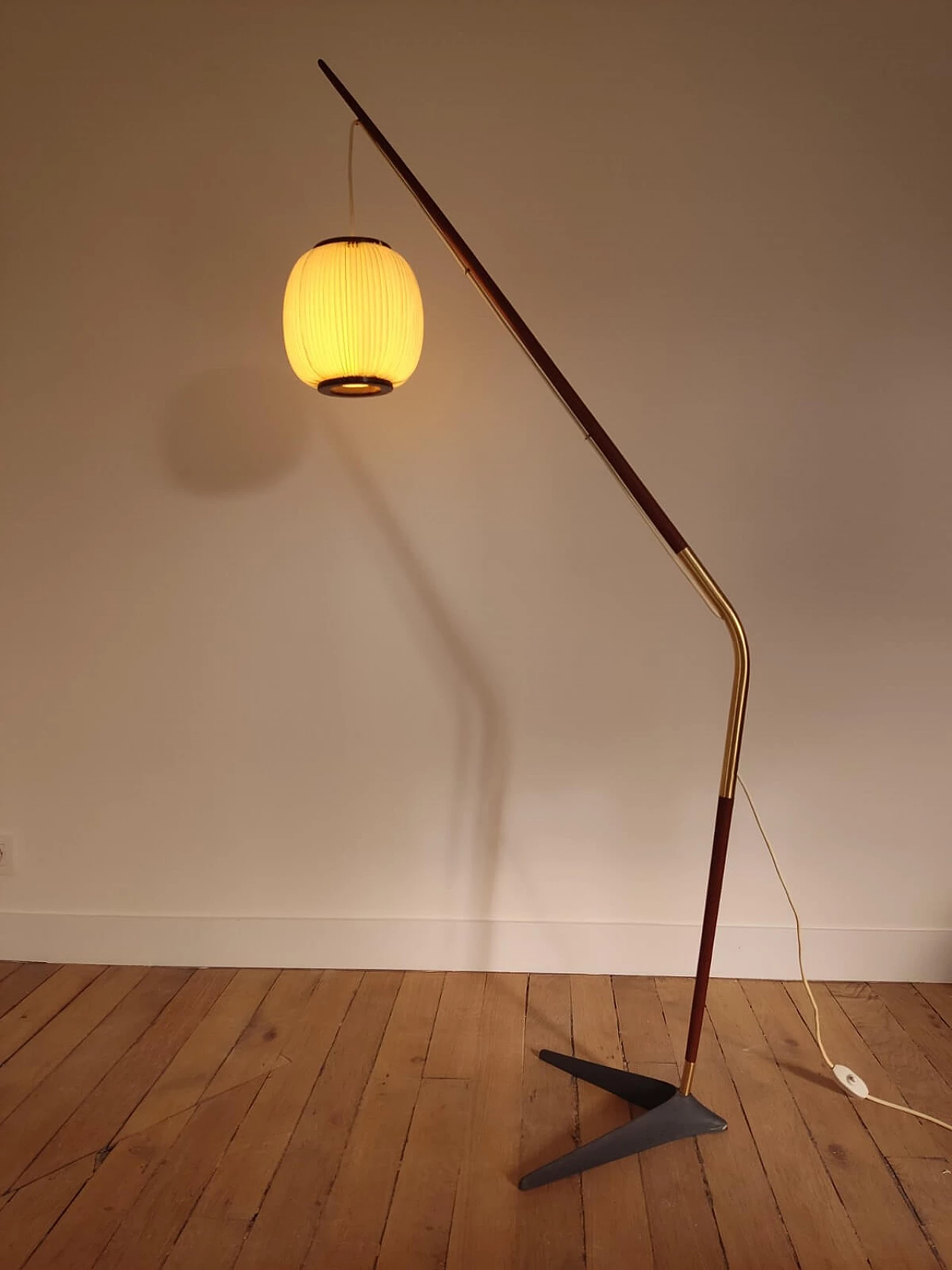 Fishing rod floor lamp by Svend Aage Holm Sorensen, 1950s 6