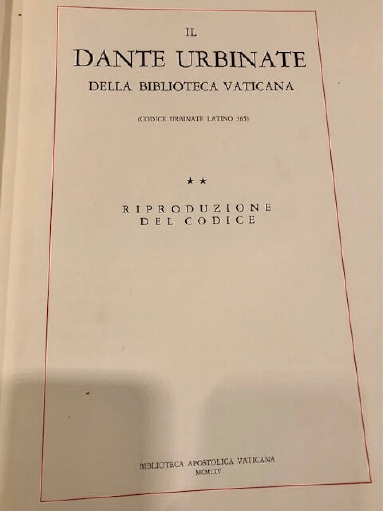 Riproduzione de Il Dante Urbinate della Biblioteca Vaticana 1