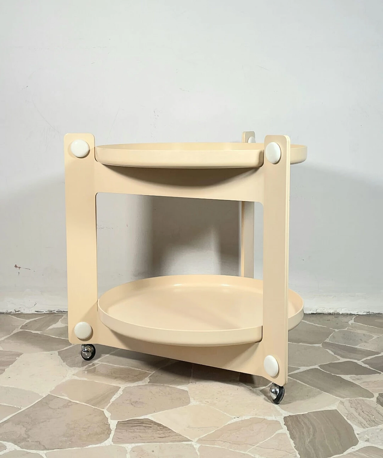 Beige ABS cart by Luigi Massoni for iGuzzini, 1960s 1
