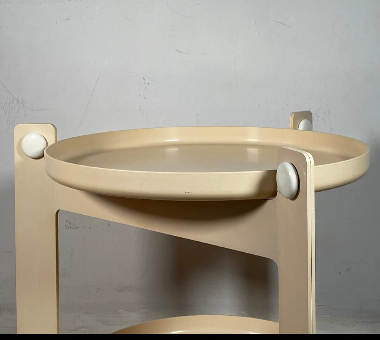 Beige ABS cart by Luigi Massoni for iGuzzini, 1960s 3