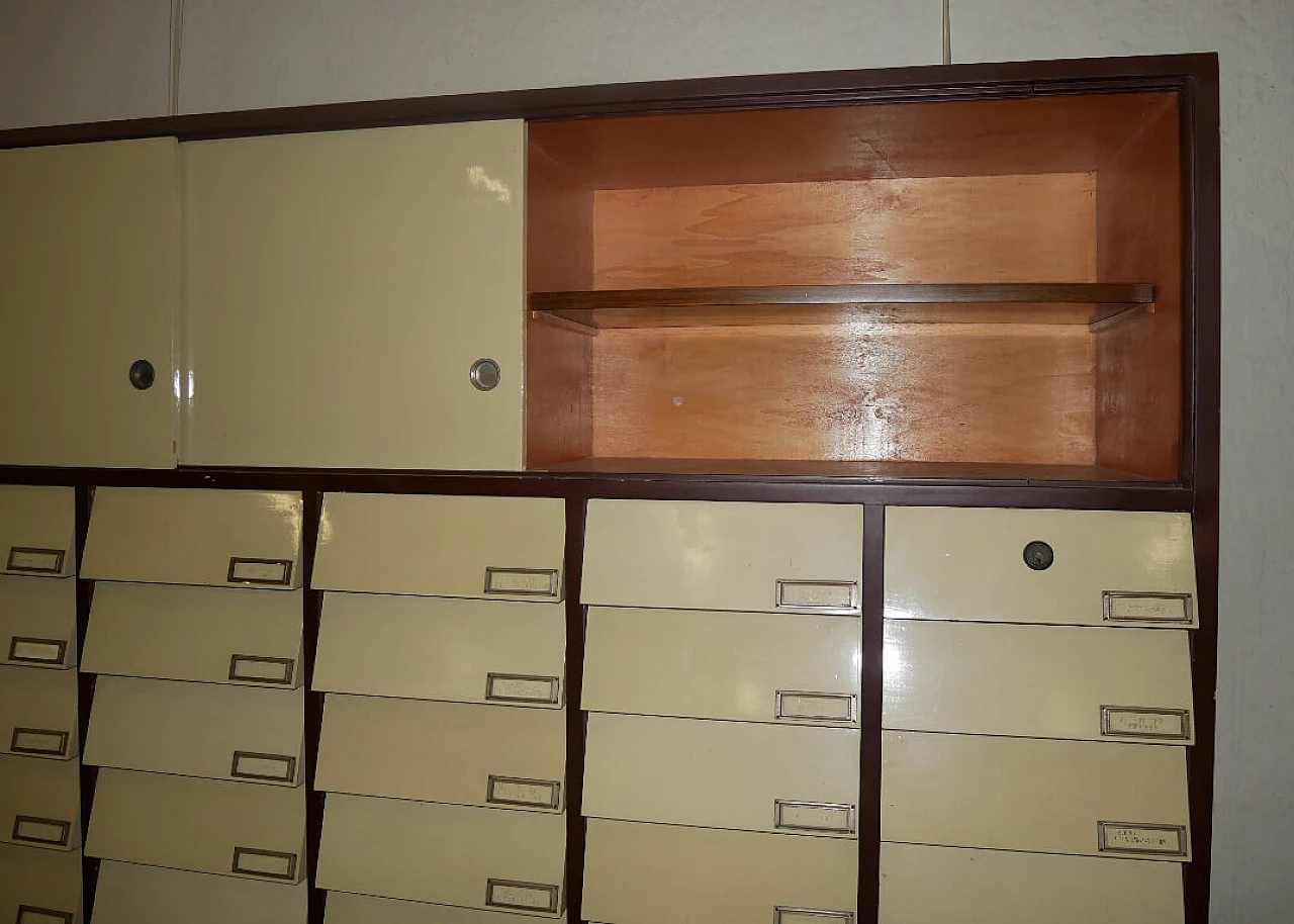 Ivory painted wood filing cabinet, 1980s 4