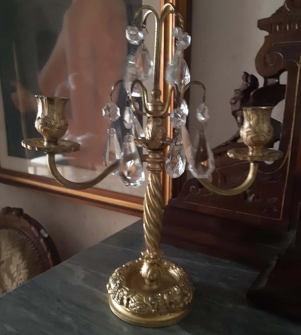 Pair of metal candelabra, early 20th century 1