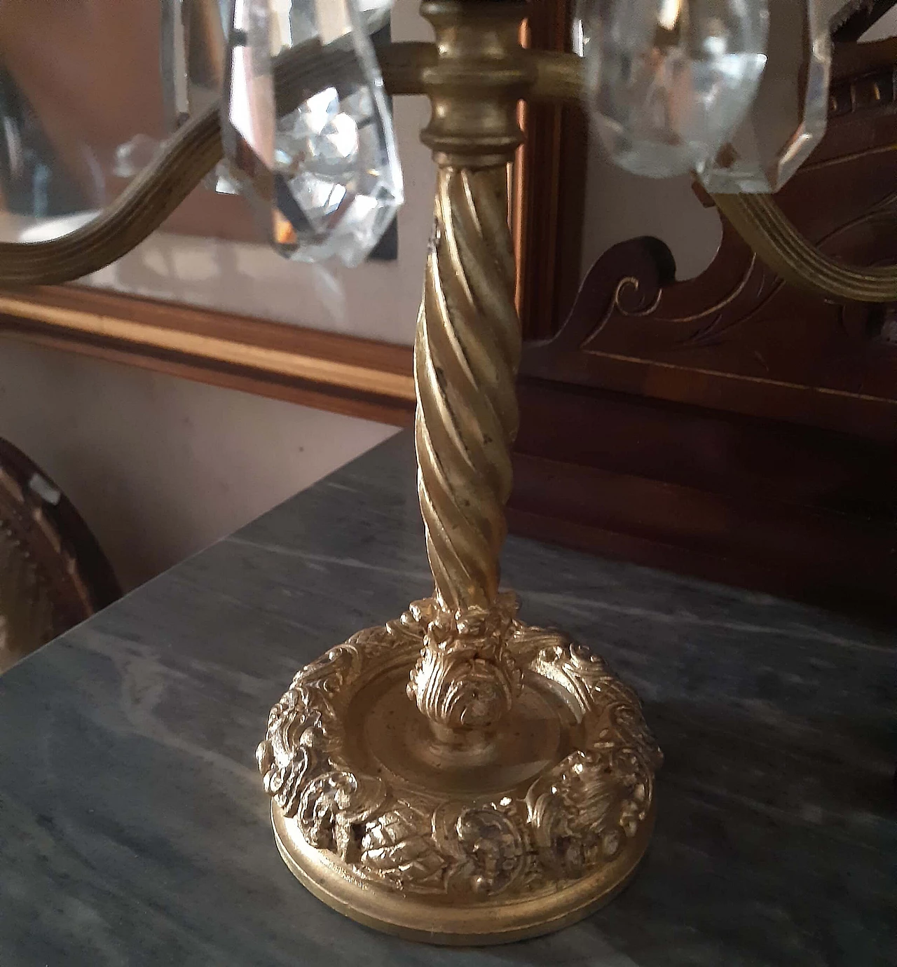 Pair of metal candelabra, early 20th century 2