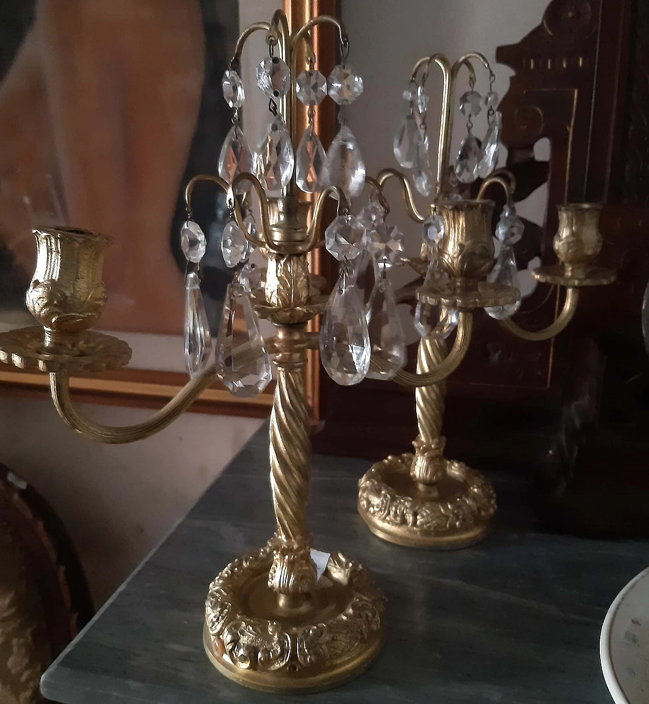 Pair of metal candelabra, early 20th century 5