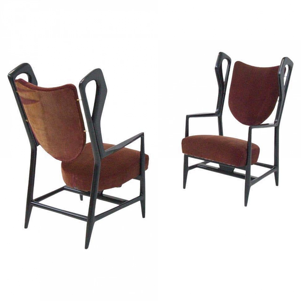 Pair of Triennale armchairs by Gio Ponti for ISA Bergamo, 1950s 6