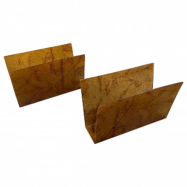 Pair of lucite magazine racks in the style of Tommaso Barbi, 1980s