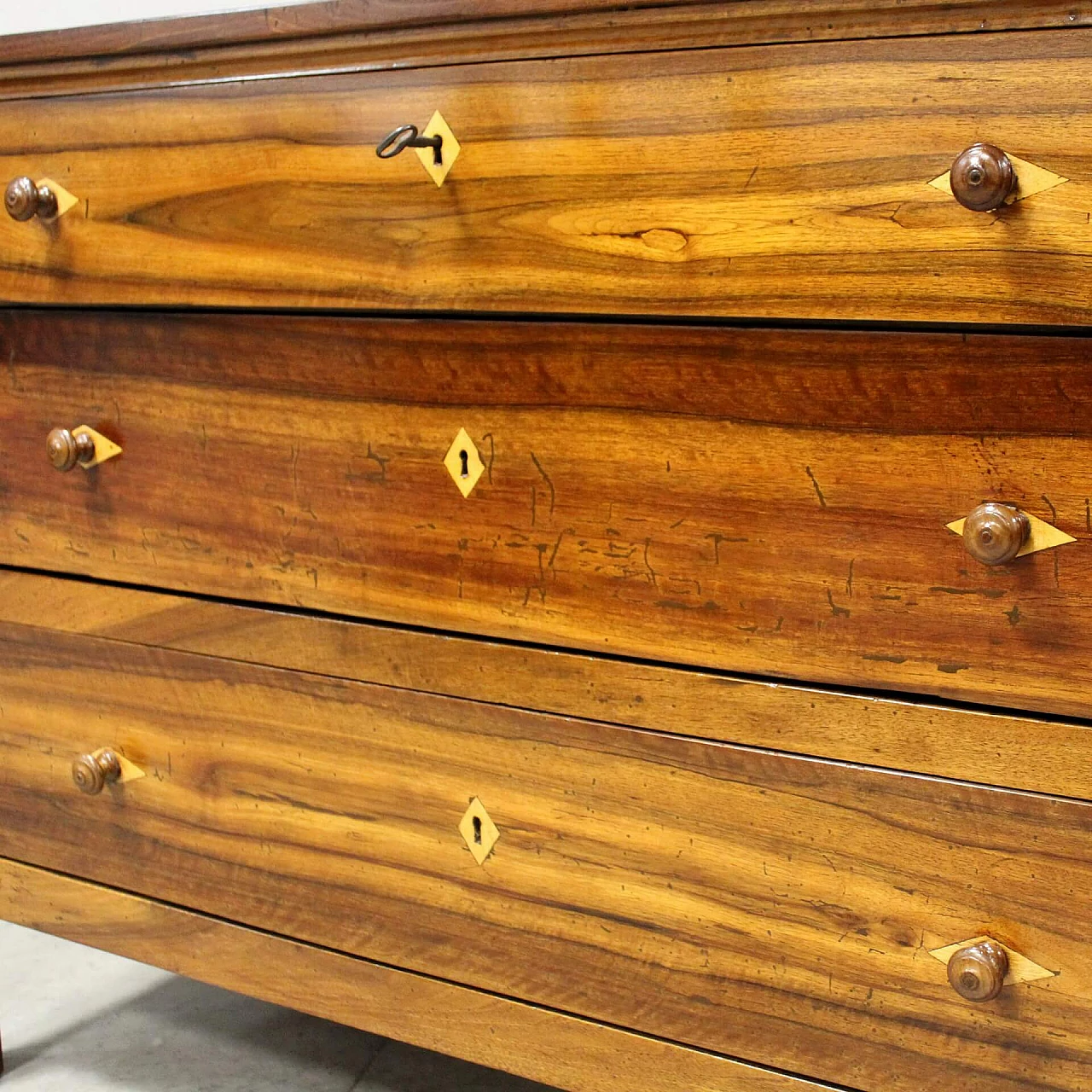 Empire inlaid walnut dresser, early 19th century 1