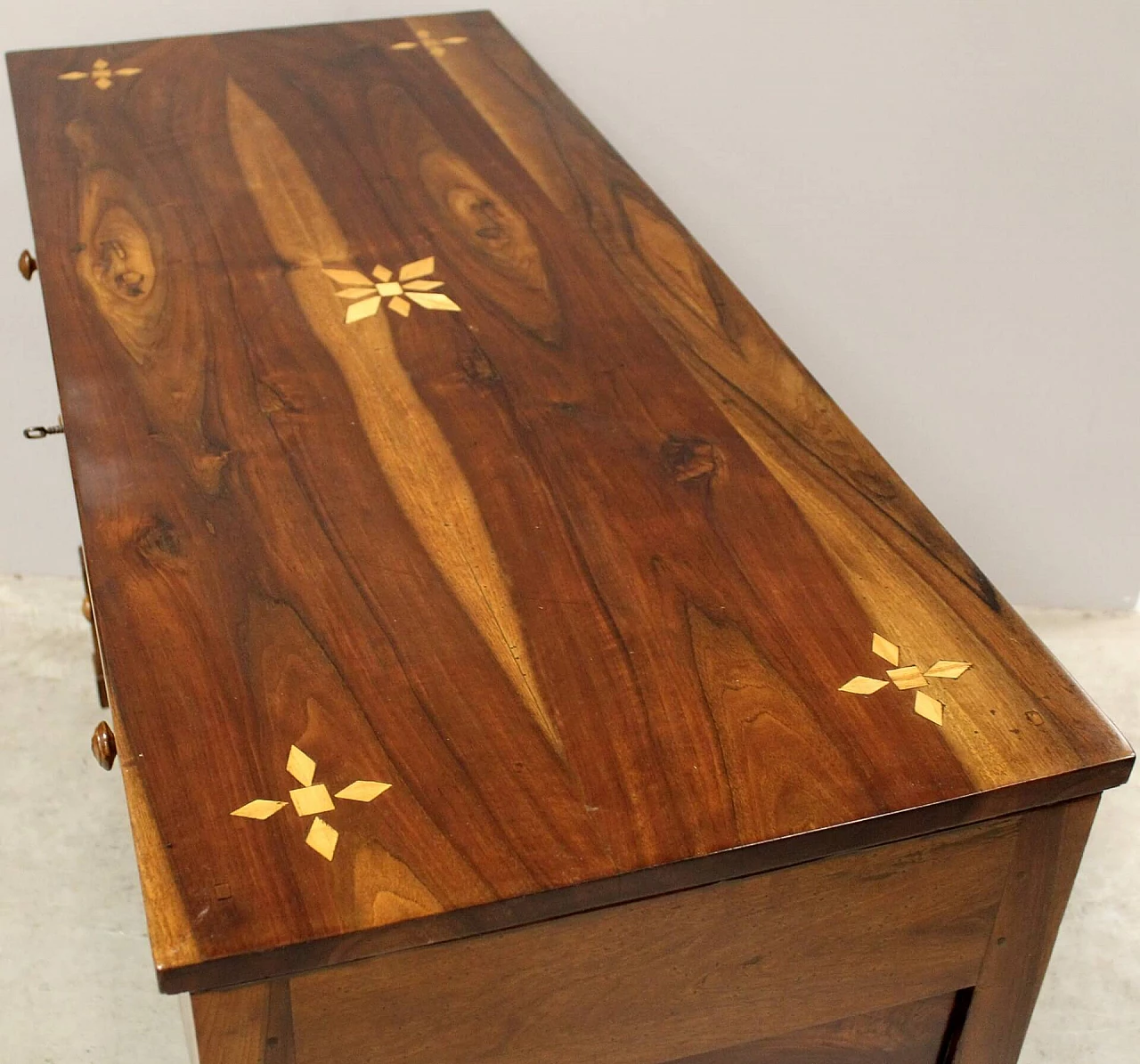 Empire inlaid walnut dresser, early 19th century 7