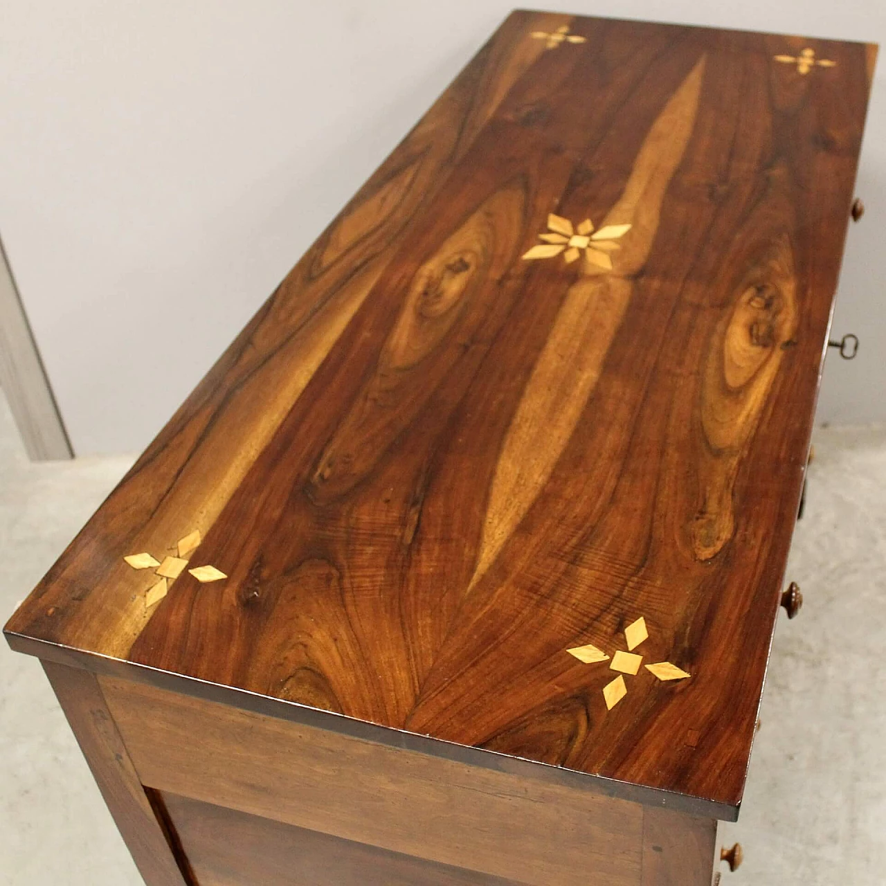 Empire inlaid walnut dresser, early 19th century 9