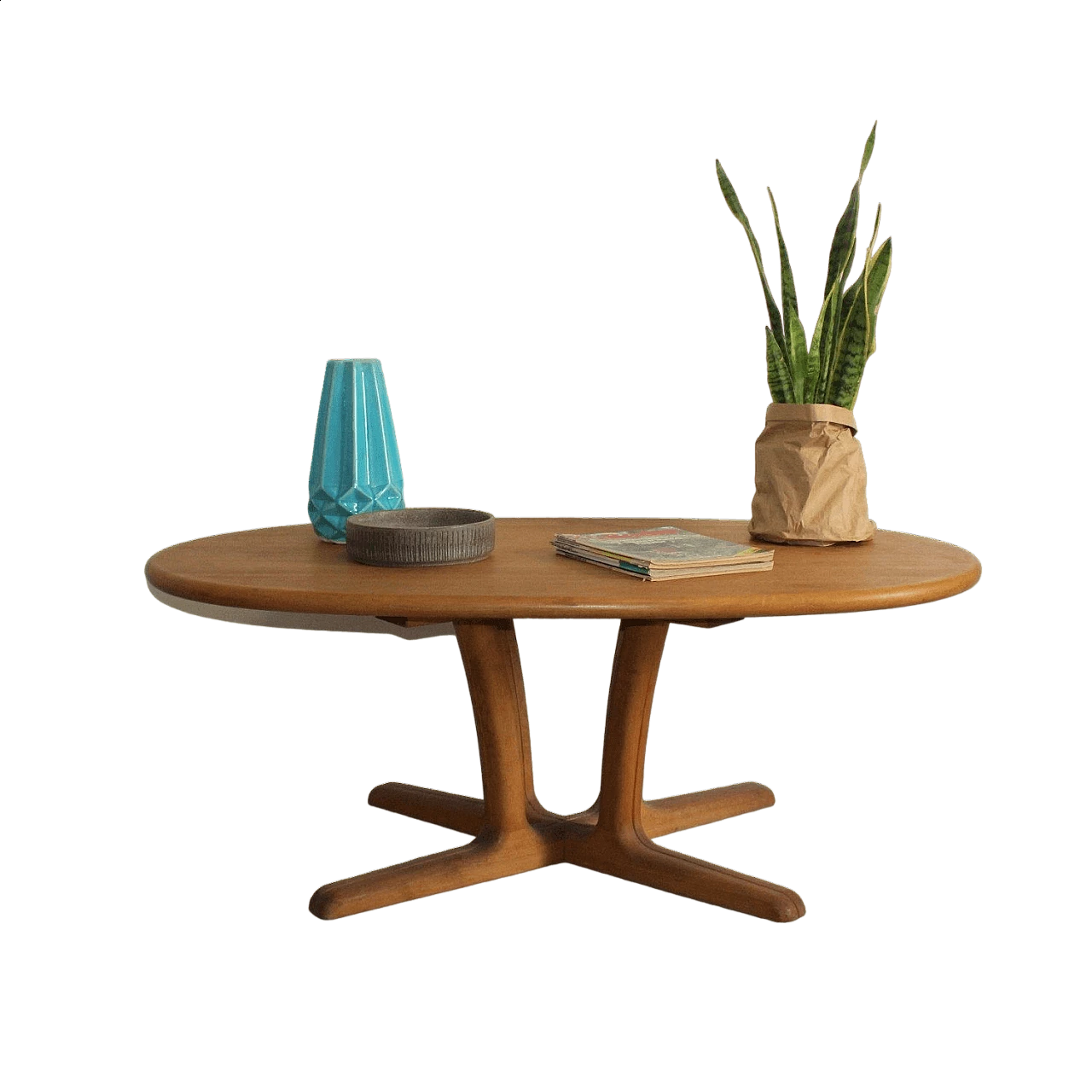 Solid oak coffee table for Dyrlund, 1960s 4