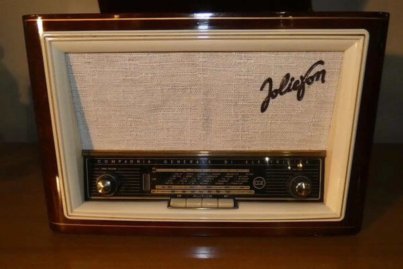 Wood Joliefon RFS 6597 turntable radio by CGE, 1950s 8