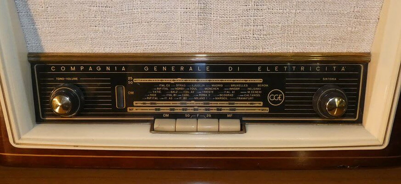 Wood Joliefon RFS 6597 turntable radio by CGE, 1950s 10