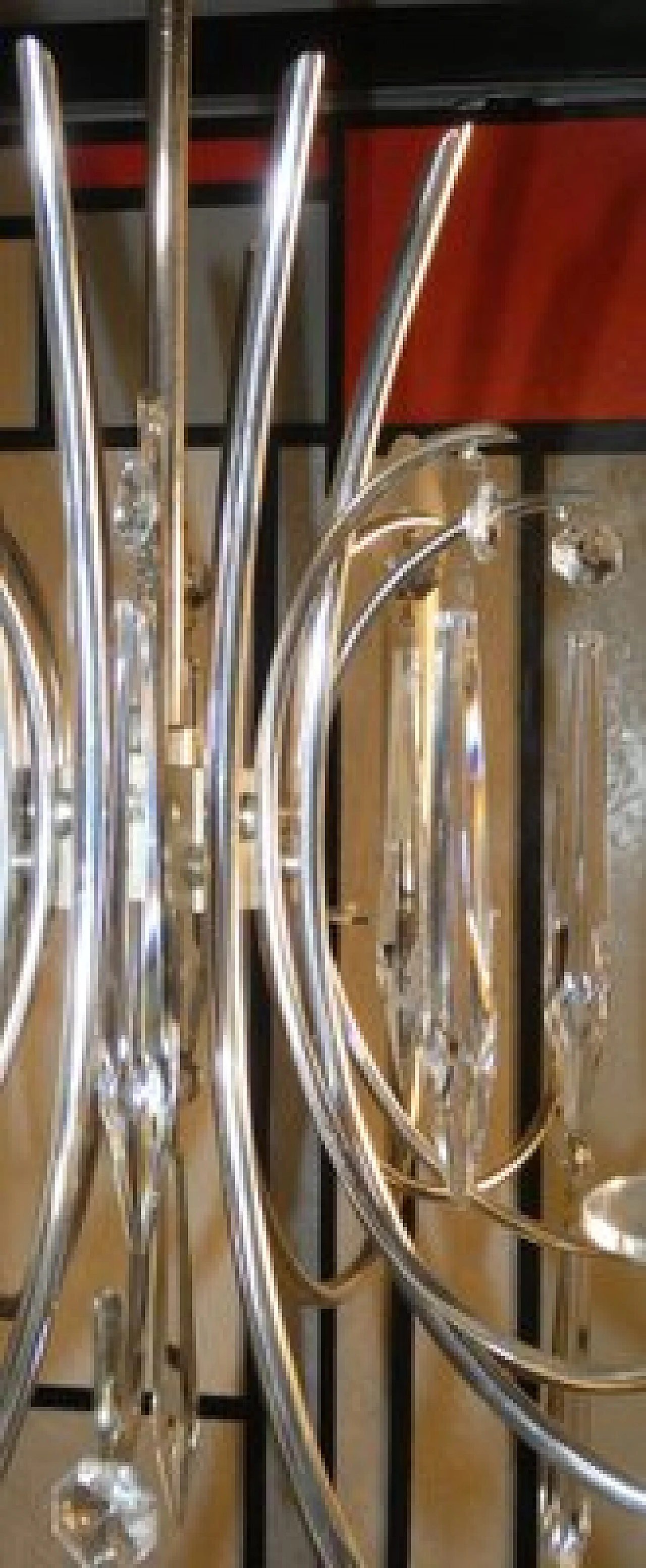 Lampadario Ovali in argento e cristallo di Gaetano Sciolari, anni '70 6