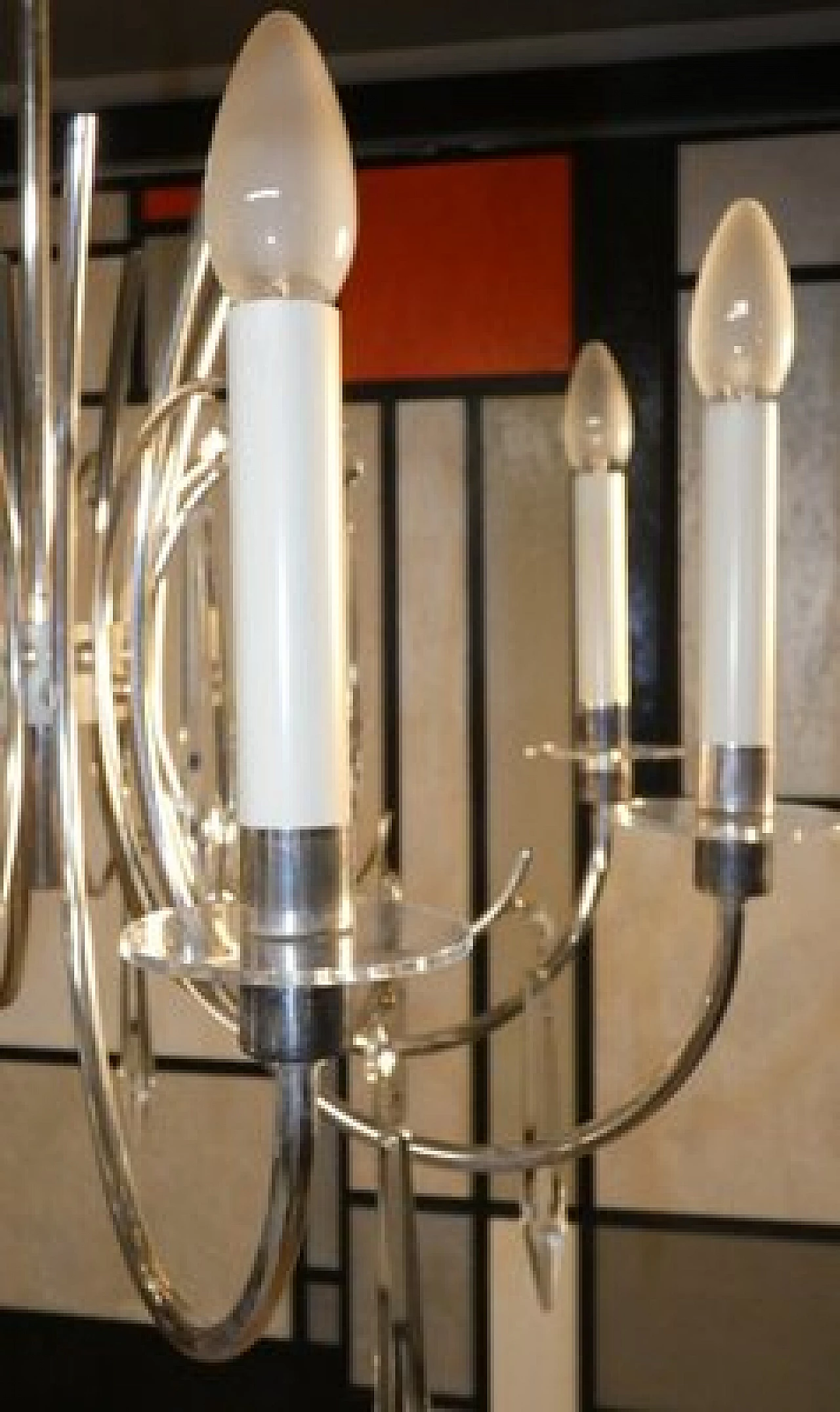 Lampadario Ovali in argento e cristallo di Gaetano Sciolari, anni '70 8