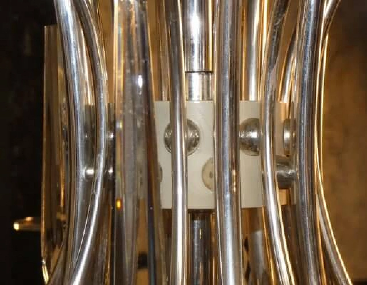 Lampadario Ovali in argento e cristallo di Gaetano Sciolari, anni '70 10