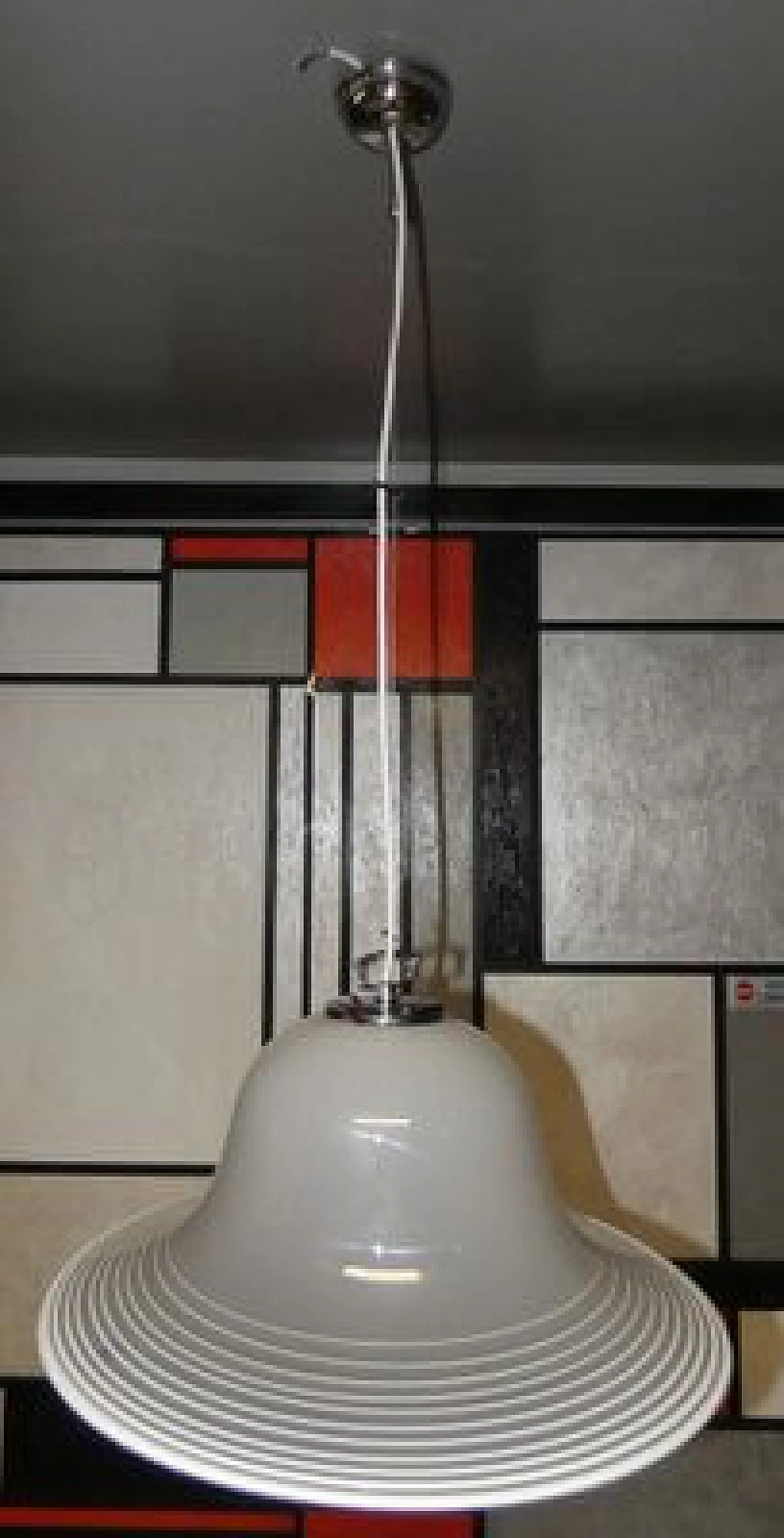 Murano glass and steel lamp by De Majo, 1970s 1