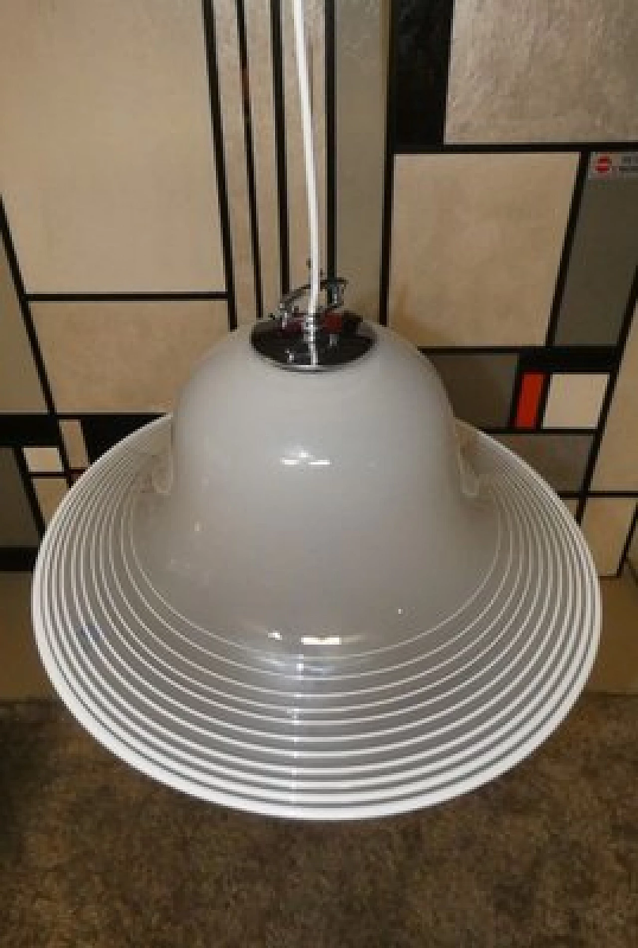 Murano glass and steel lamp by De Majo, 1970s 4