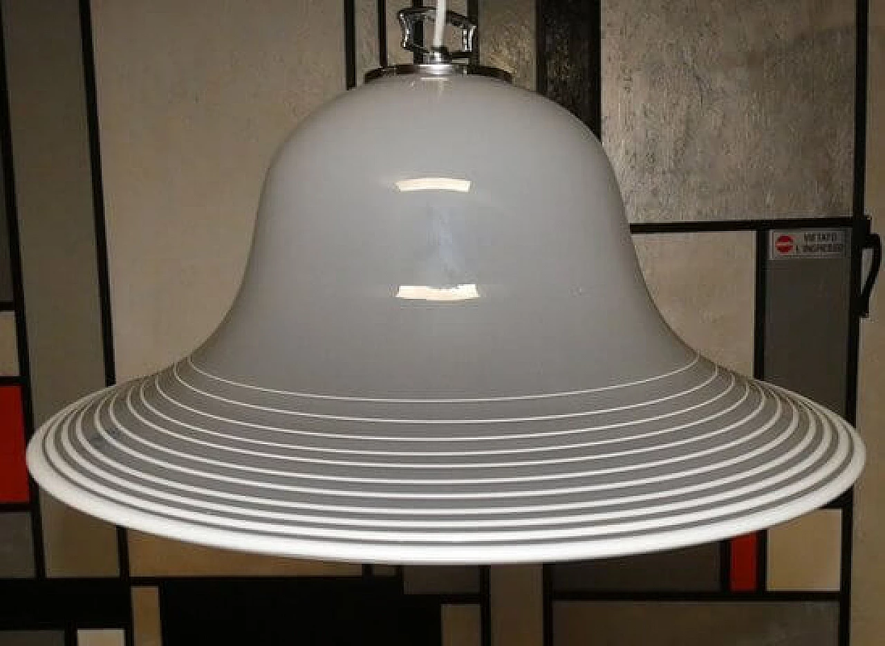 Murano glass and steel lamp by De Majo, 1970s 5