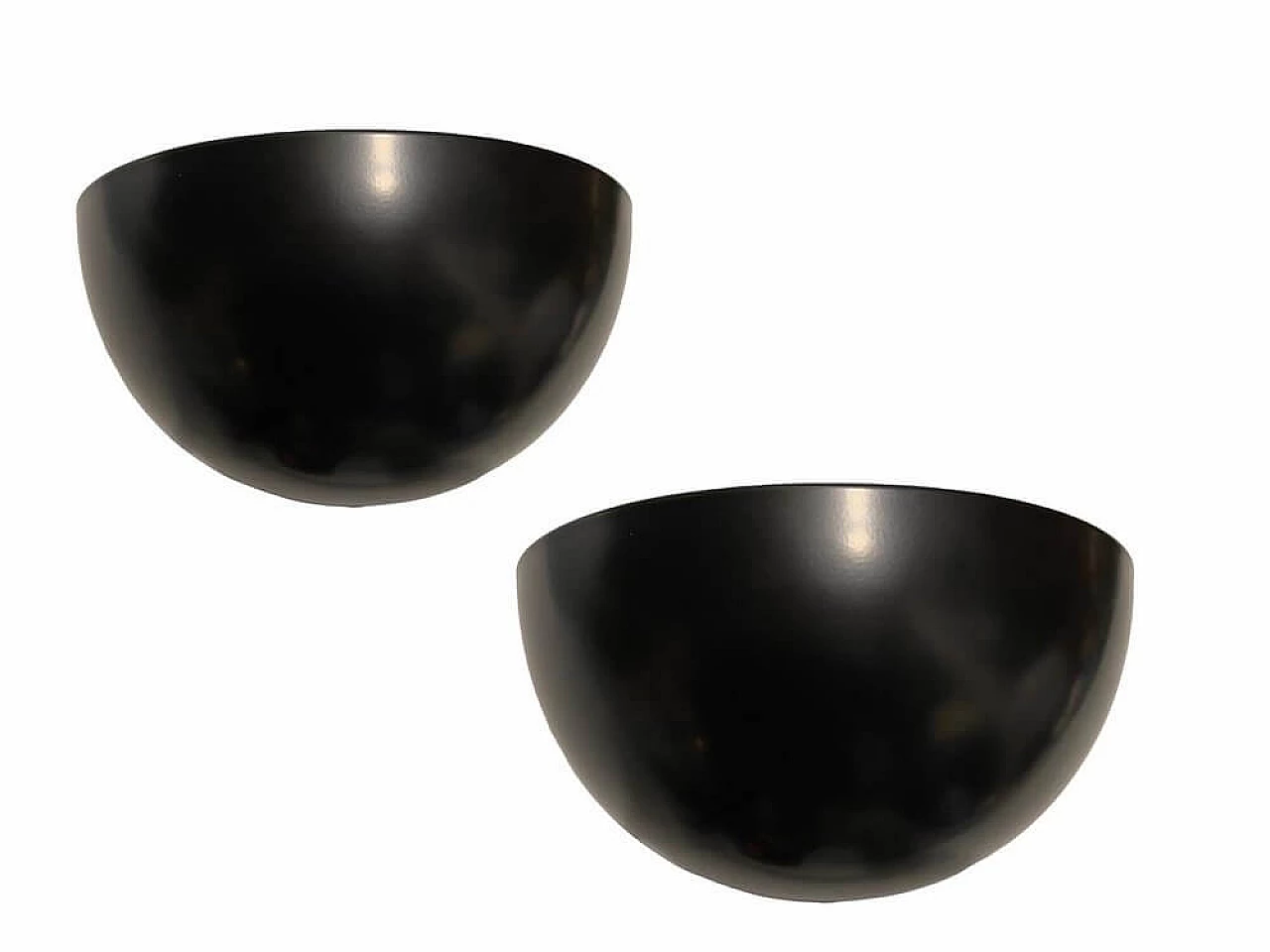 Pair of black metal wall lamps by Zonca, 1980s 6