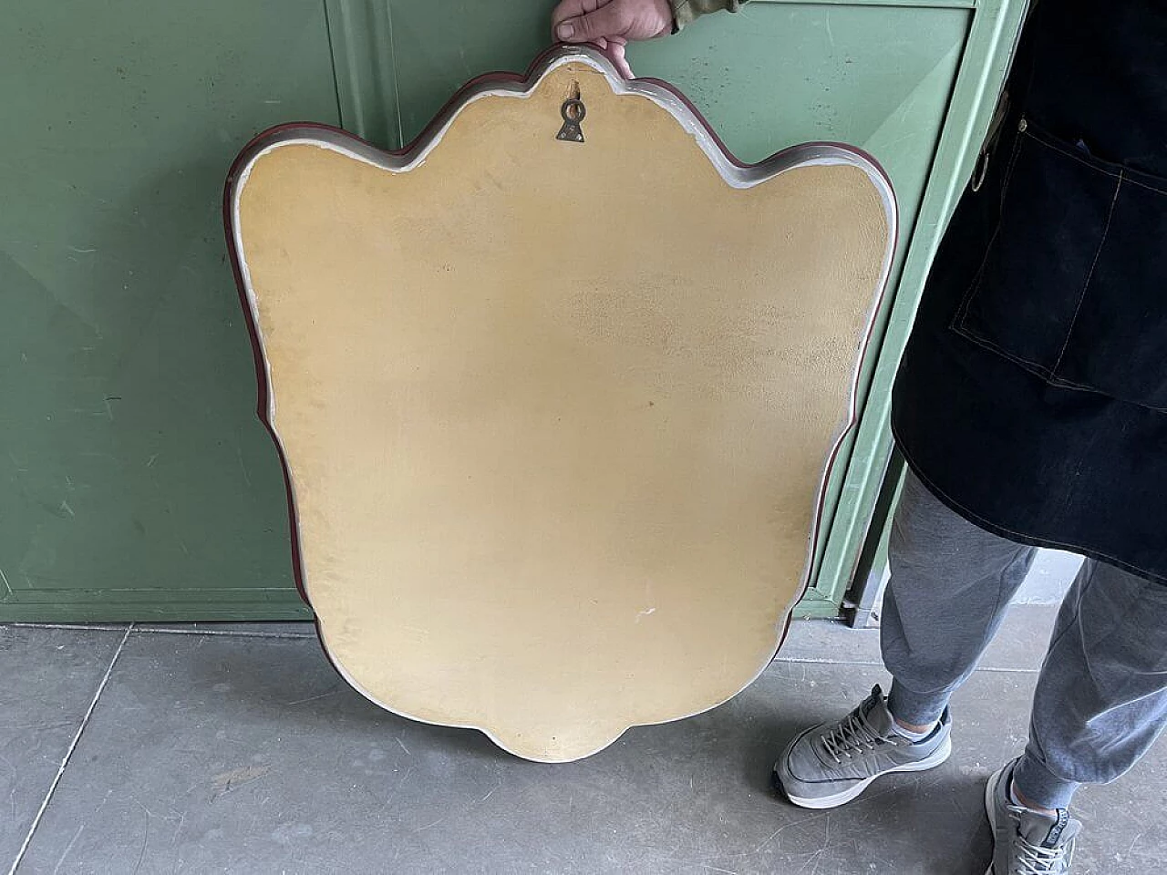 Specchio da parete Art Déco in vetro acidato, anni '50 6