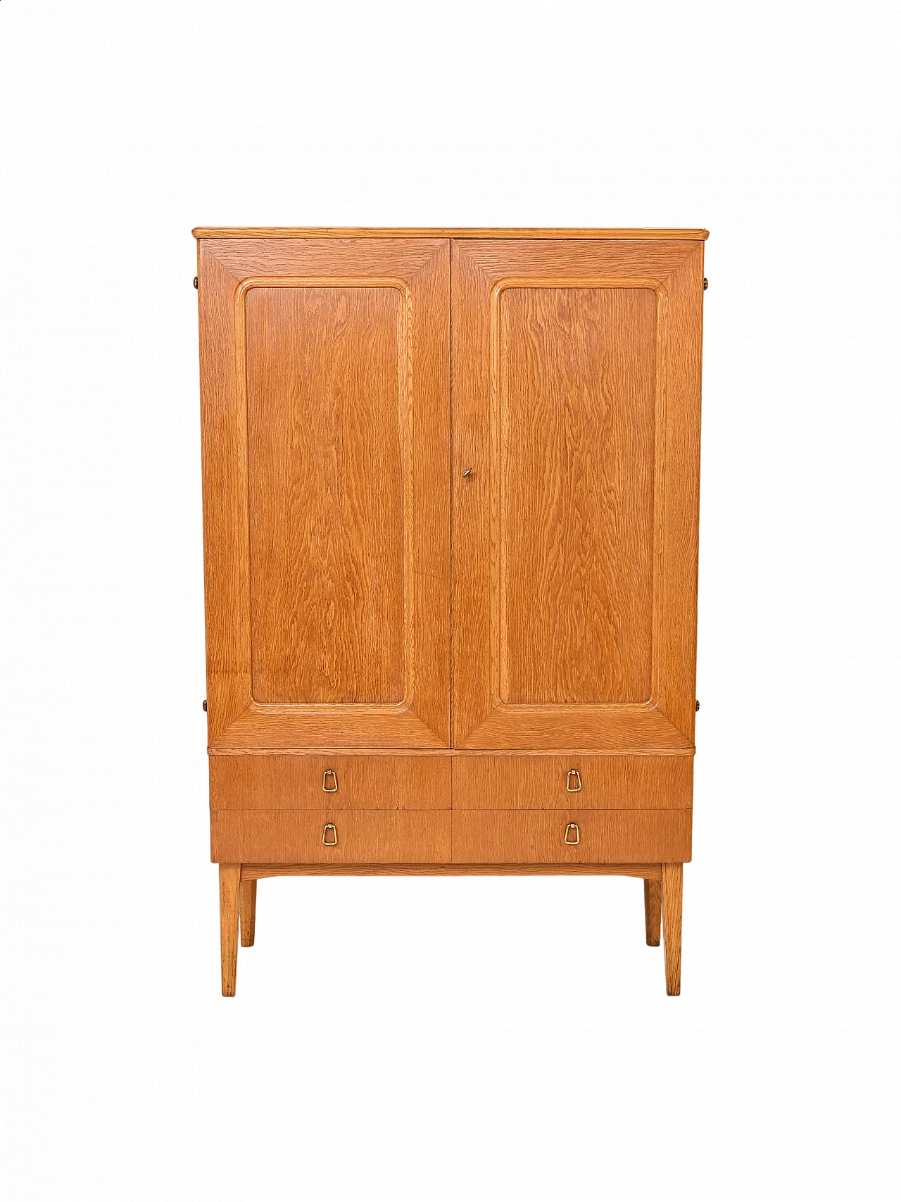 Wooden wardrobe with shaped doors and drawers, 1950s 22