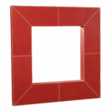 Mirror with leatherette-covered frame, 1990s