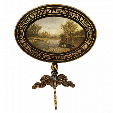 Sail table in lacquered and painted wood, 1920s