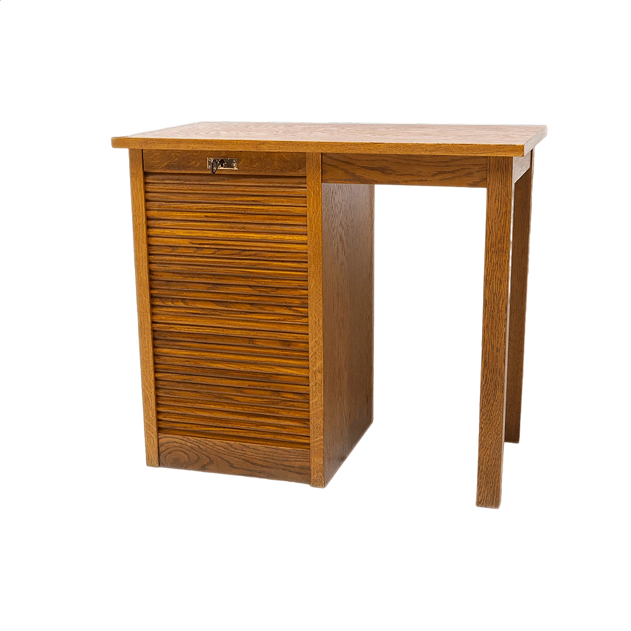 Scrittoio con serranda laterale in faggio e compensato, anni '30 19