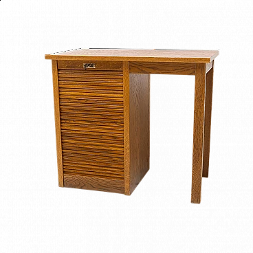 Scrittoio con serranda laterale in faggio e compensato, anni '30