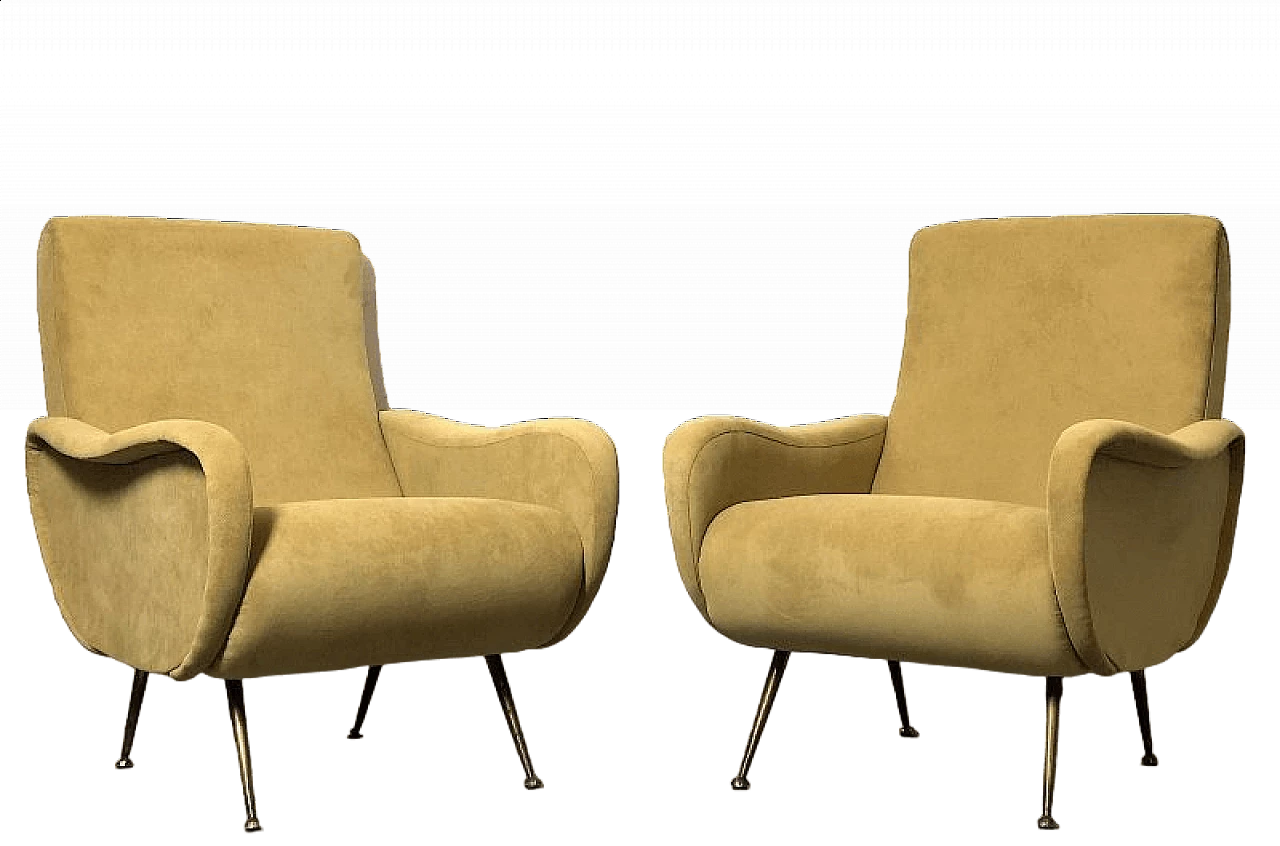Pair of Lady armchairs by Marzo Zanuso, 1950s 11