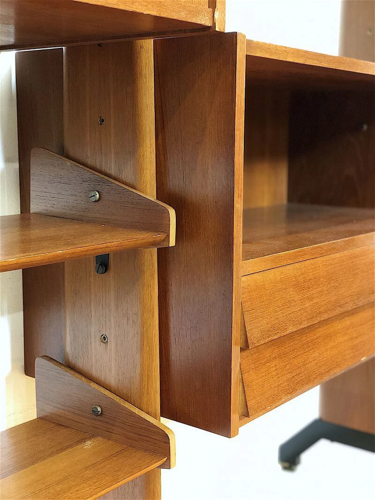 Libreria in teak a 3 campate di Vittorio Dassi, anni '60 10