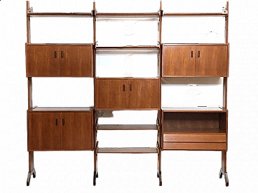 Bookcase in teak with 3-bay by Vittorio Dassi, 1960s