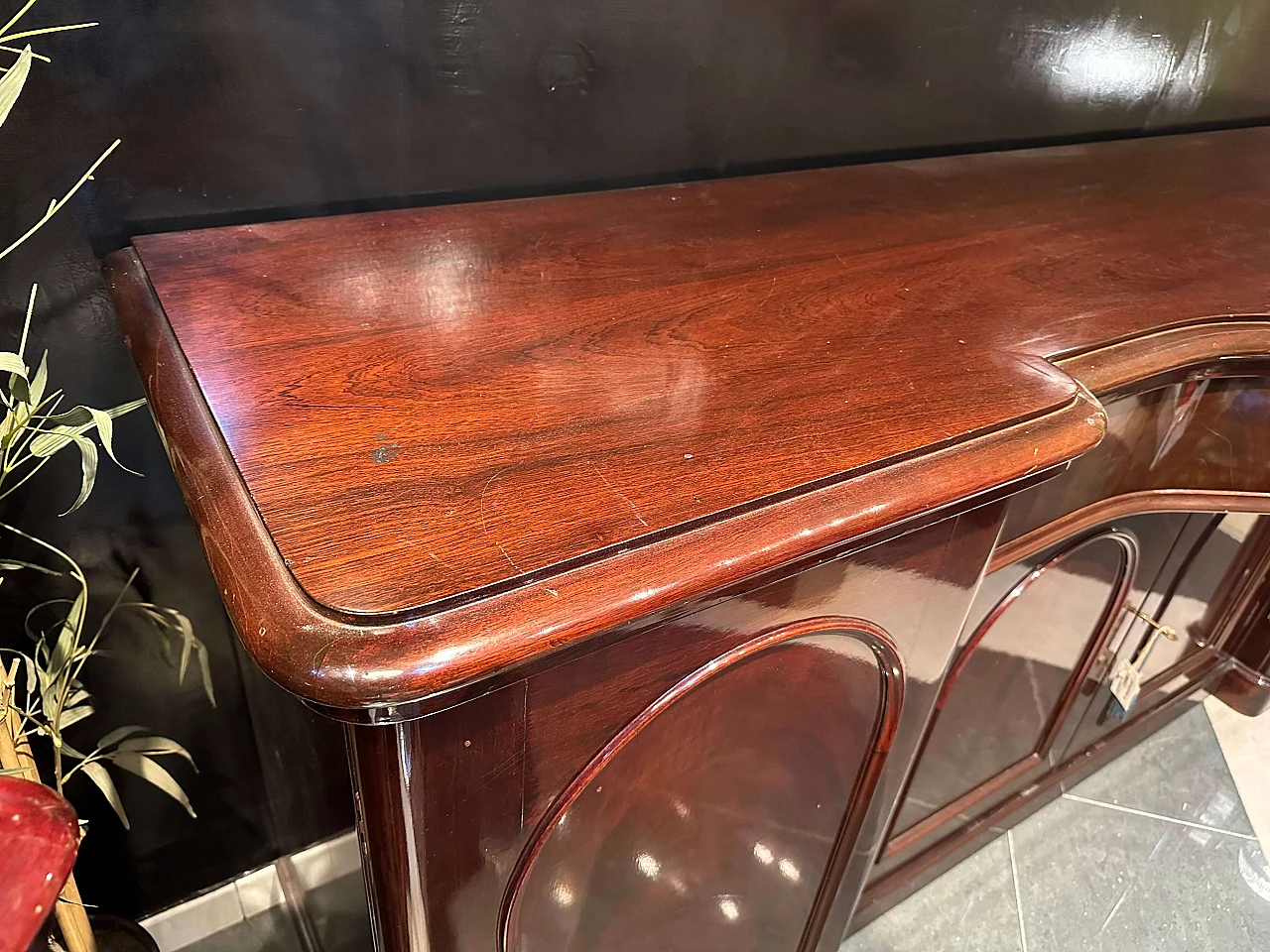 Credenza inglese stile Luigi Filippo in piuma di mogano, '800 2