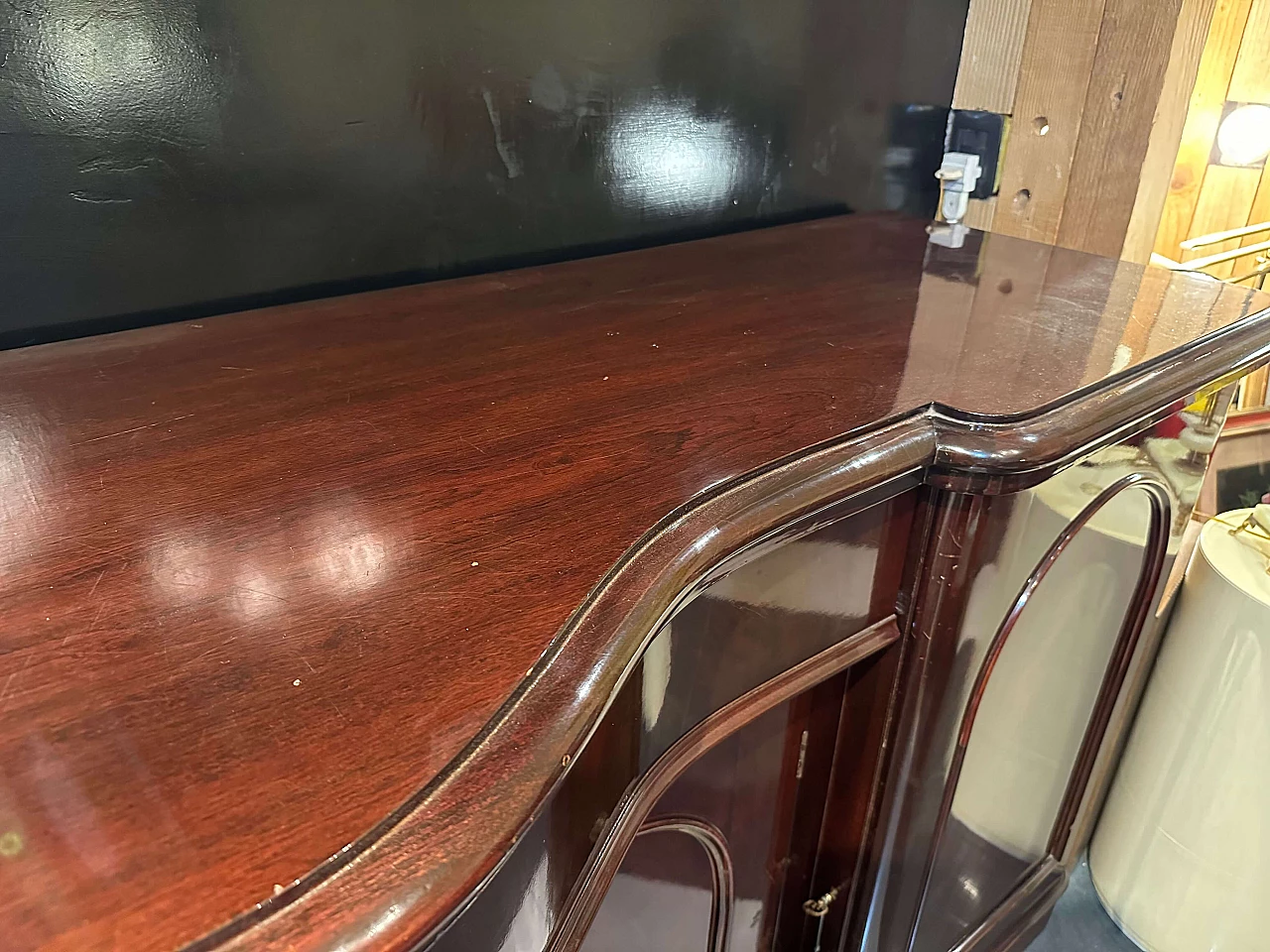 Credenza inglese stile Luigi Filippo in piuma di mogano, '800 4