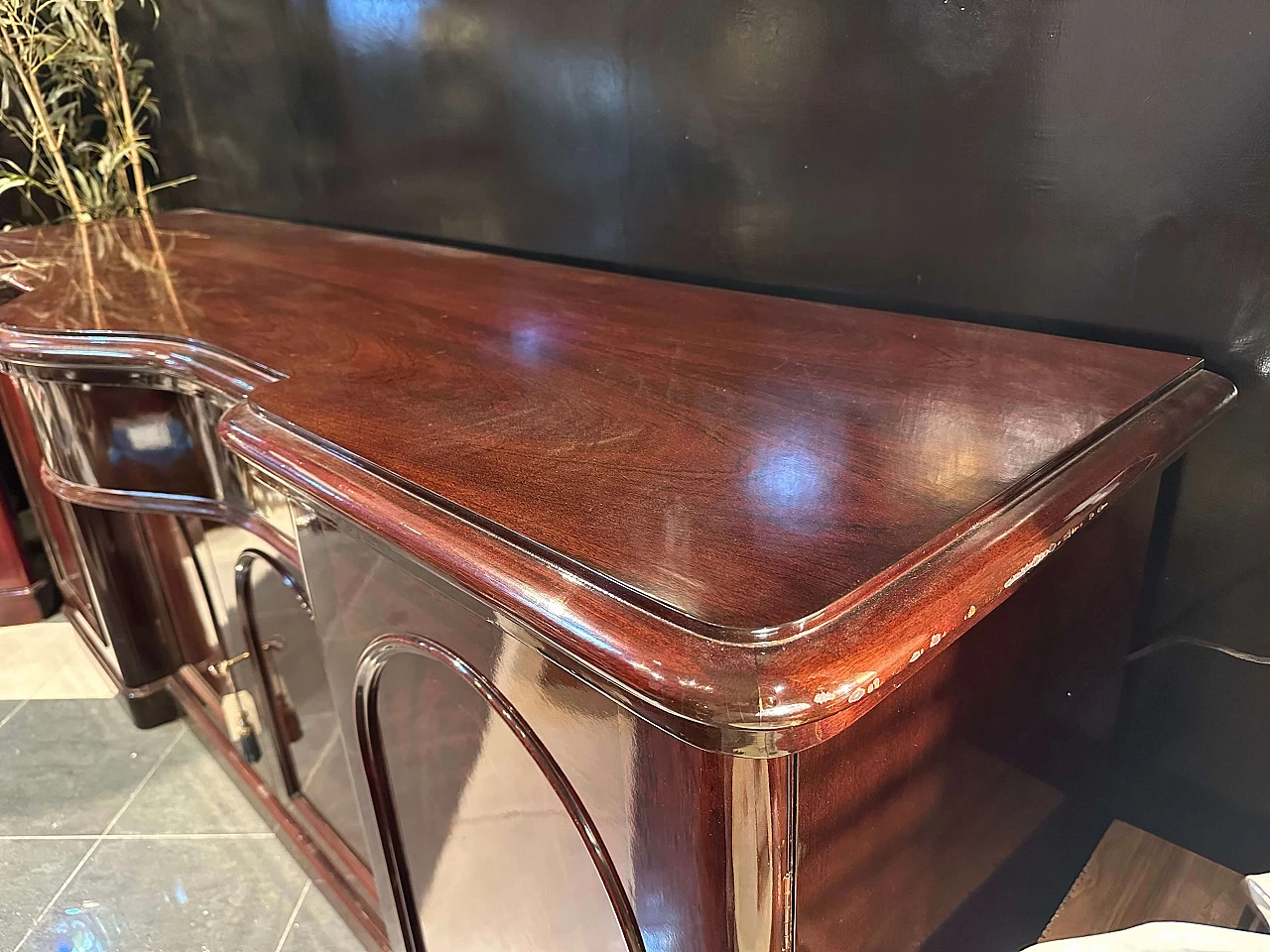 Credenza inglese stile Luigi Filippo in piuma di mogano, '800 5