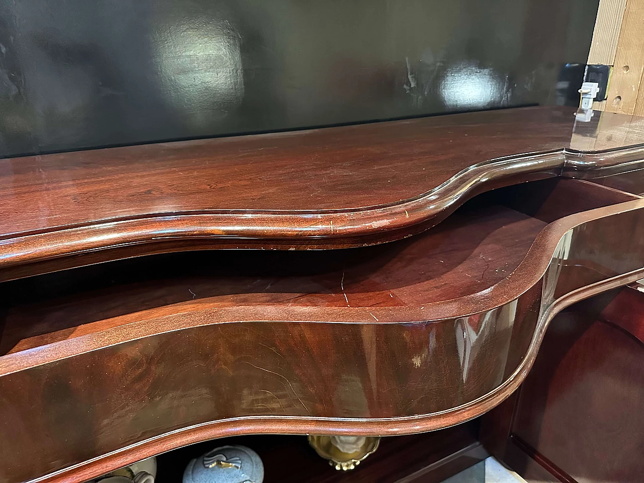 Credenza inglese stile Luigi Filippo in piuma di mogano, '800 13