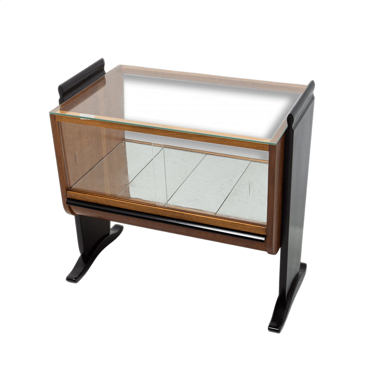 Mobile bar Art Deco in legno e vetro di Jindrich Halabala per UP-Zavody, anni '30 17