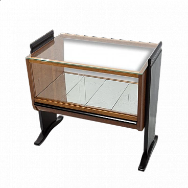 Art Deco wood and glass bar cabinet by Jindrich Halabala for UP-Zavody, 1930s