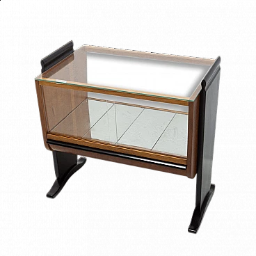 Mobile bar Art Deco in legno e vetro di Jindrich Halabala per UP-Zavody, anni '30
