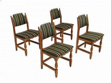 4 Chairs in oak and wool by Nyrup Møbelfabrik, 1960s