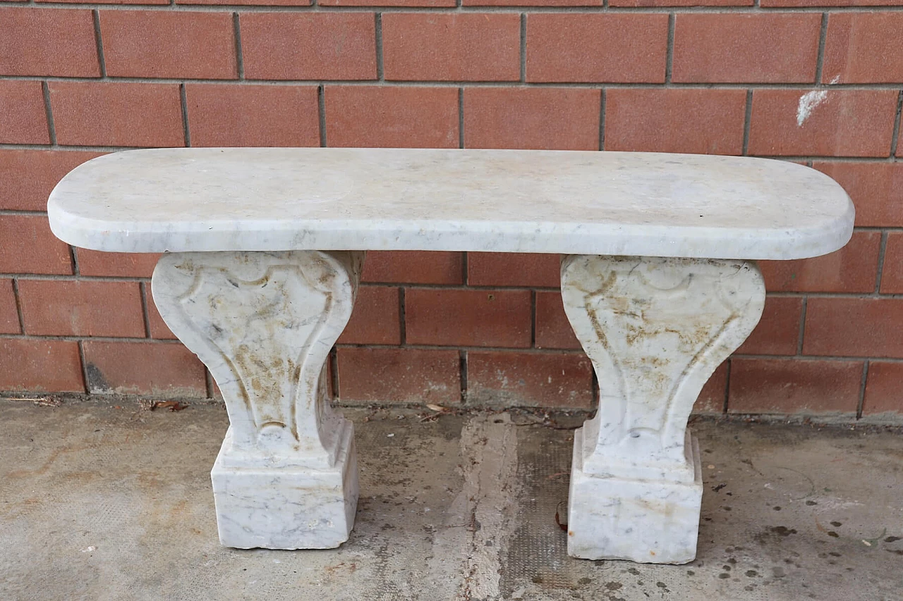 Carrara marble bench, second half of the 19th century 2