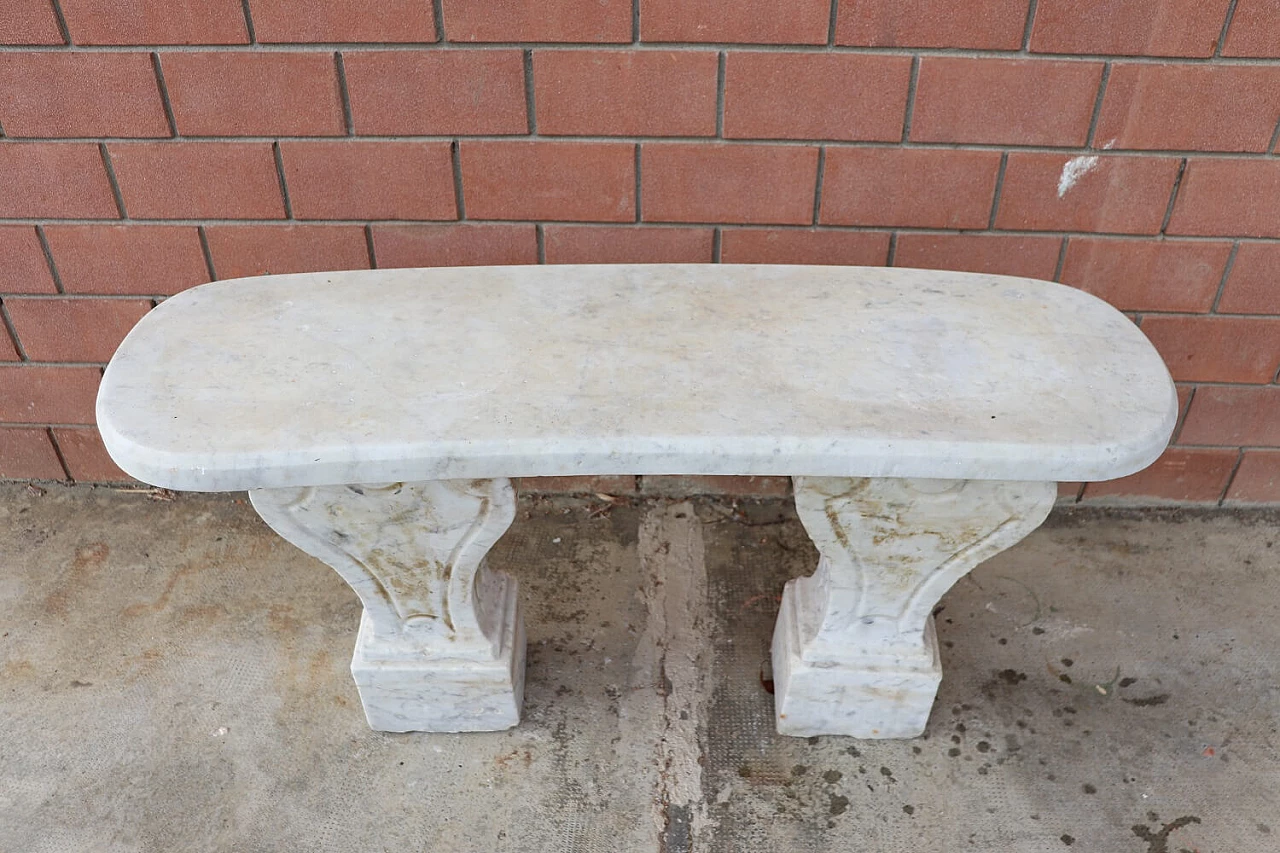 Carrara marble bench, second half of the 19th century 3