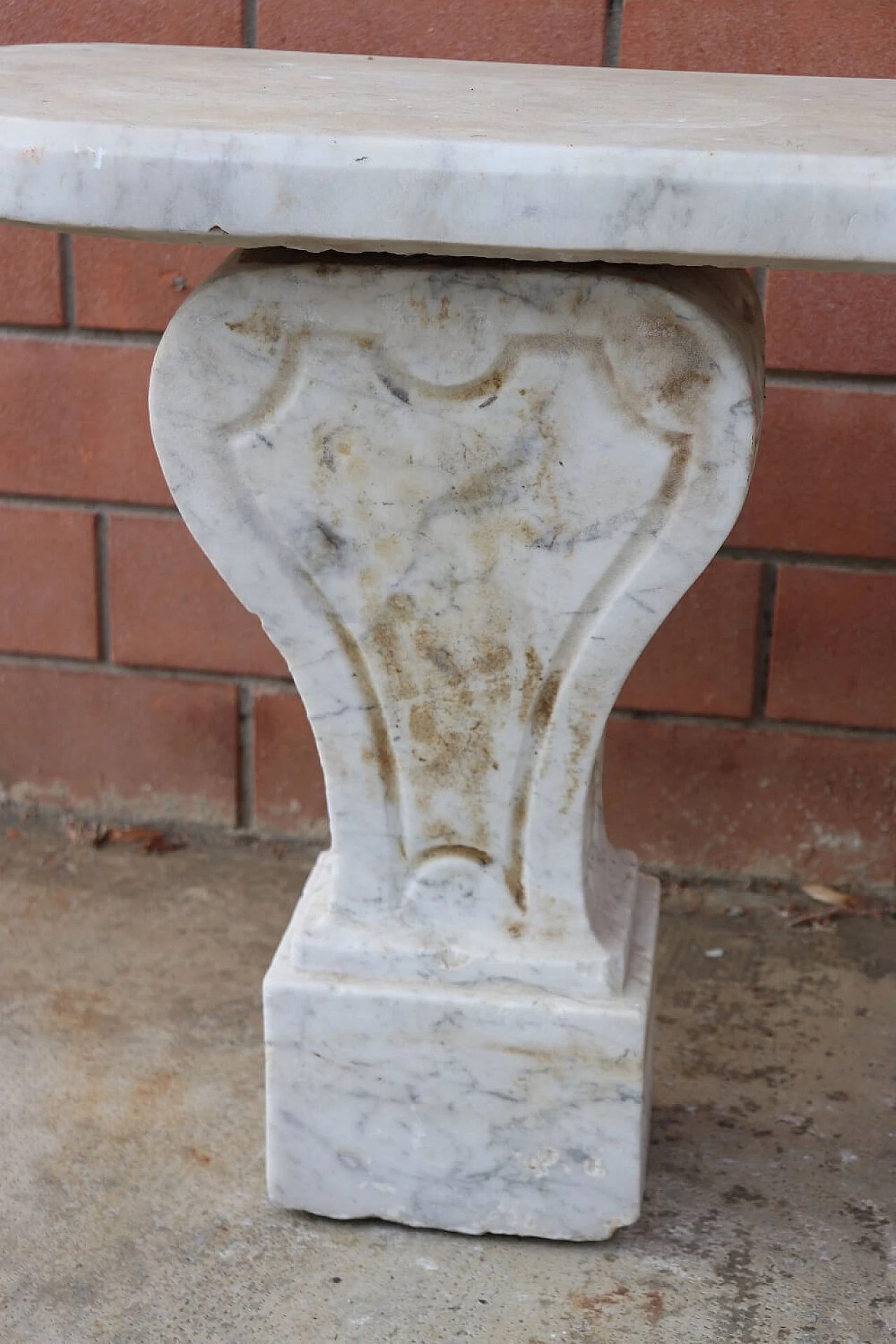 Carrara marble bench, second half of the 19th century 4