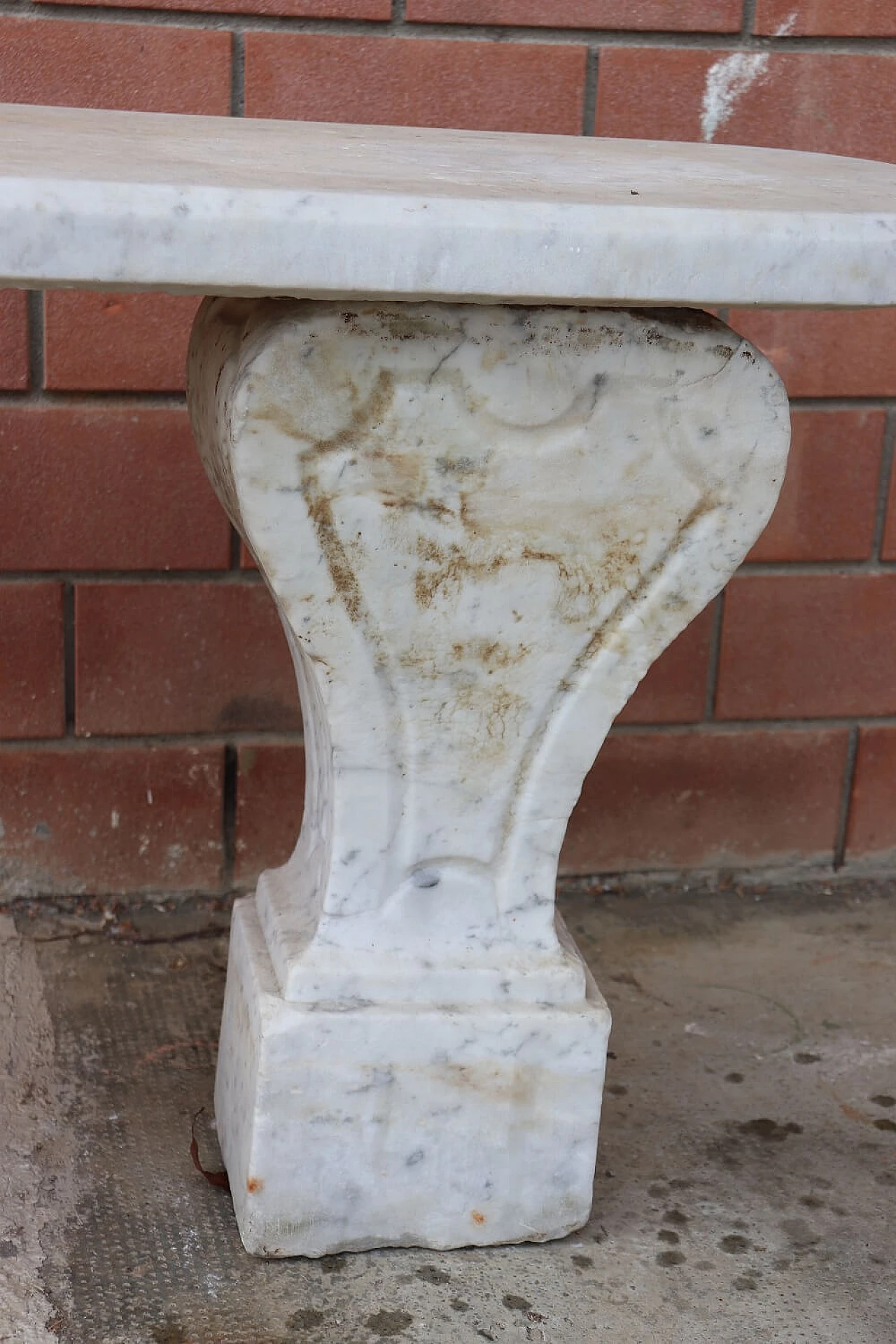 Carrara marble bench, second half of the 19th century 5